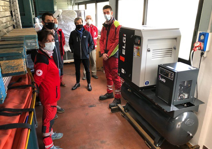 Foto ELGi se asocia con la Cruz Roja de Italia para el mantenimiento de vehículos de emergencia contra la COVID-19.